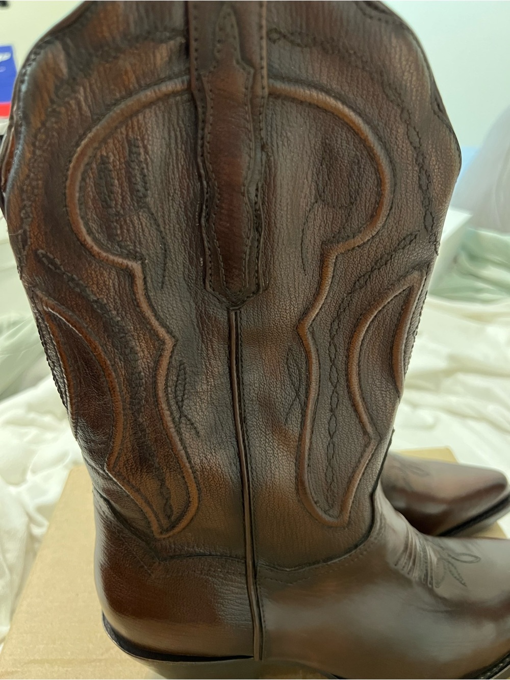 Dan Post 11” Mataya Style DP4323 Brown Leather Western Heeled Cowboy Boots - Picture 8 of 13